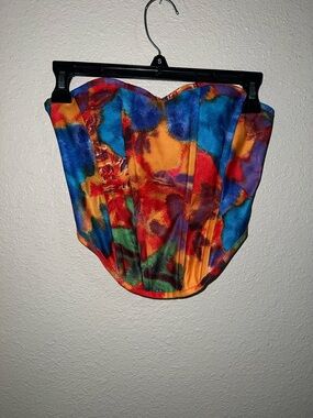 Vibrant Multicolor Strapless Corset Top